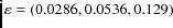 $\varepsilon = (0.0286, 0.0536, 0.129)$