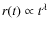 $r(t) \propto t^\lambda$