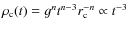 $ \rho_{\rm c} (t) = g^n t^{n-3} r_{\rm c} ^{-n} \propto t^{-3}$