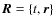 $\vec{R} = \{t ,\vec{r} \}$