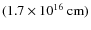 $(1.7\times 10^{16}~{\rm cm})$