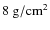 $8~\rm
g/cm^2$
