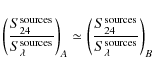 \begin{displaymath}\left(\frac{S_{24}^{\rm sources}}{S_{\lambda}^{\rm sources}}\...
...ac{S_{24}^{\rm sources}}{S_{\lambda}^{\rm sources}}\right)_{B}
\end{displaymath}