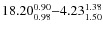 $18.20_{\rm0.98}^{ 0.90}{-}4.23_{\rm 1.50}^{ 1.38}$