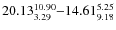 $20.13_{\rm 3.29}^{10.90}{-}14.61_{\rm 9.18}^
{ 5.25}$