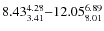 $ 8.43_{\rm 3.41}^{ 4.28}{-}12.05_{\rm 8.01}^
{ 6.89}$