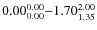 $ 0.00_{\rm0.00}^{ 0.00}{-}1.70_{\rm 1.35}^{ 2.00}$