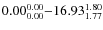 $ 0.00_{\rm0.00}^{ 0.00}{-}16.93_{\rm 1.77}^{ 1.80}$