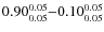 $ 0.90_{\rm0.05}^{ 0.05}{-}0.10_{\rm0.05}^{ 0.05}$