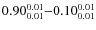 $ 0.90_{\rm0.01}^{ 0.01}{-}0.10_{\rm0.01}^{ 0.01}$
