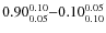 $ 0.90_{\rm0.05}^{0.10}{-}0.10_{\rm0.10}^{0.05}$