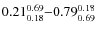 $ 0.21_{\rm0.18}^{0.69}{-}0.79_{\rm0.69}^{0.18}$
