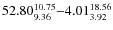 $52.80_{\rm 9.36}^{10.75}{-}4.01_{\rm 3.92}^{18.56}$