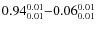 $ 0.94_{\rm0.01}^{ 0.01}{-}0.06_{\rm0.01}^{ 0.01}$