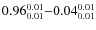 $ 0.96_{\rm0.01}^{ 0.01}{-}0.04_{\rm0.01}^{ 0.01}$