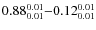 $ 0.88_{\rm0.01}^{ 0.01}{-}0.12_{\rm0.01}^{ 0.01}$