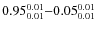 $ 0.95_{\rm0.01}^{ 0.01}{-}0.05_{\rm0.01}^{ 0.01}$