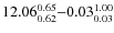 $12.06_{\rm0.62}^{ 0.65}{-}0.03_{\rm0.03}^{ 1.00}$