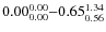 $ 0.00_{\rm0.00}^{ 0.00}{-}0.65_{\rm0.56}^{ 1.34}$