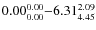 $ 0.00_{\rm0.00}^{ 0.00}{-}6.31_{\rm 4.45}^{ 2.09}$
