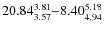 $20.84_{\rm 3.57}^{ 3.81}{-}8.40_{\rm 4.94}^{ 5.18}$