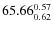 $65.66_{\rm0.62}^{ 0.57}$