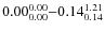 $ 0.00_{\rm0.00}^{ 0.00}{-}0.14_{\rm0.14}^{ 1.21}$