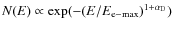 $N(E) \propto \exp(-(E/E_{\rm e-max})^{1+\alpha_{\rm D}})$