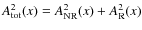 $A^2_{\rm tot}(x)=A^2_{\rm NR}(x)+A^2_{\rm R}(x)$