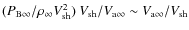 $(P_{\rm B\infty}/\rho_{\rm\infty} V_{\rm sh}^2) \ V_{\rm sh}/V_{\rm a\infty} \sim V_{\rm a\infty}/V_{\rm sh}$