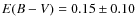 $E(B-V) = 0.15\pm0.10$