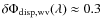 $\delta \Phi_{\rm disp,wv}(\lambda)\approx0.3$