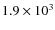 $1.9 \times 10^{3}$