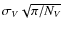 $\sigma_{V}\sqrt{\pi/N_V}$