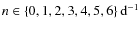 $n \in \{0,1,2,3,4,5,6\}~{\rm d}^{-1}$