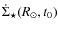 $\dot{\Sigma}_\star(R_\odot, t_0)$