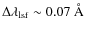 $\Delta \lambda_{\rm lsf} \sim 0.07 ~\AA\ $