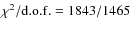 $\chi^2/{\rm d.o.f.} = 1843/1465$