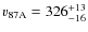 $v_{\rm 87A}=326_{-16}^{+13}$
