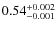 $\rm0.54_{-0.001}^{+0.002}$