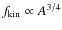 $f_{\rm kin} \propto A^{3/4}$