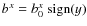 $b^x = b_0^x~ {\rm sign}(y)$