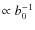 $\propto b_0^{-1}$