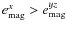 $e^x_{\rm mag} >
e^{yz}_{\rm mag}$