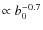 $\propto b_0 ^ {-0.7}$