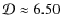 $\mathcal{D}\approx 6.50$