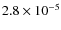 $2.8\times 10^{-5}$