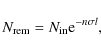 \begin{displaymath}N_{{\rm rem}} = N_{{\rm in}} {\rm e}^{-n \sigma l},
\end{displaymath}