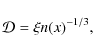 \begin{displaymath}{\cal D}=\xi n(x)^{-1/3} ,
\end{displaymath}