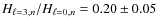 $H_{\ell=3,n}/H_{\ell=0,n} = 0.20\pm0.05$